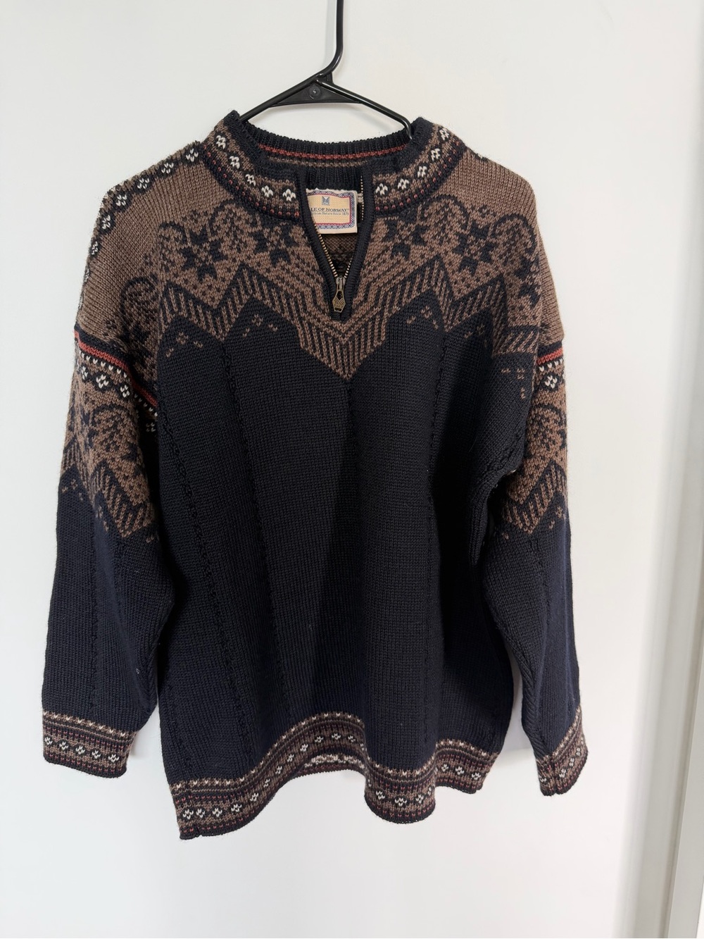 Dale of Norway Brown & Black Nordic Zip Sweater